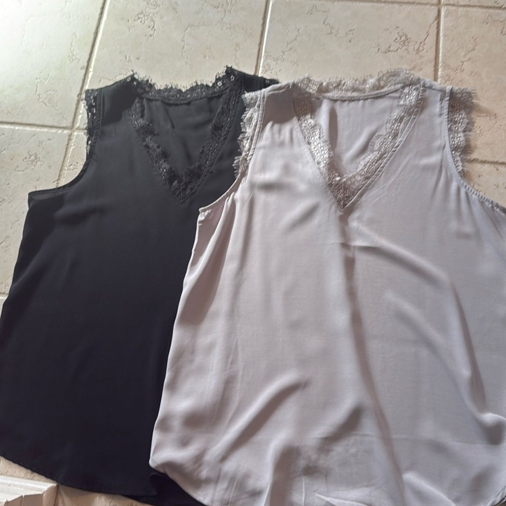 2 Sleeveless Tops, both Size L